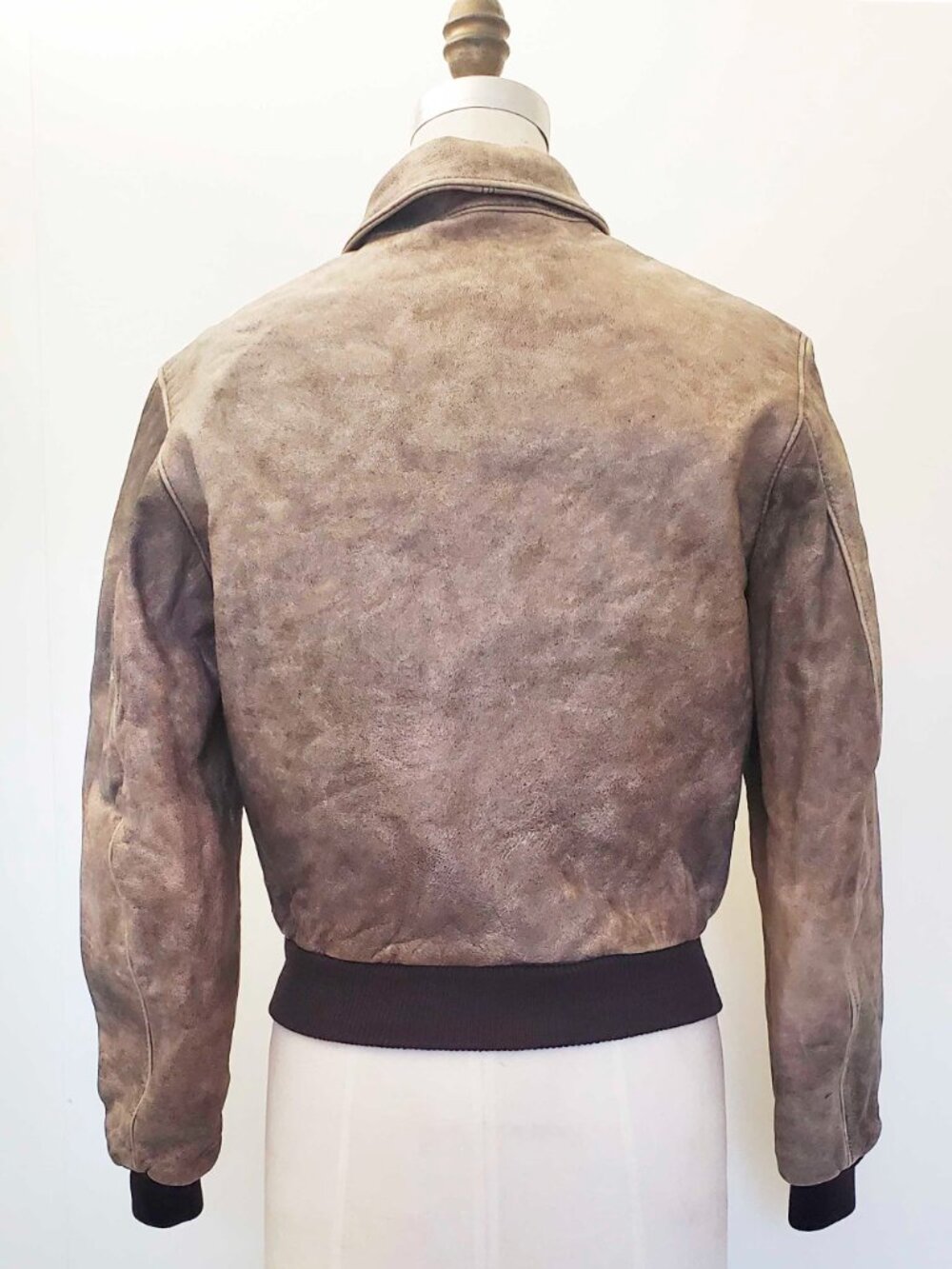 VTG L.L. Bean Women's "Flying Tiger" A-2 Leather Jacket Brown Bomber USA Made 6 - Picture 7 of 12